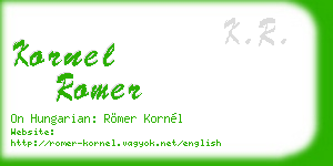 kornel romer business card